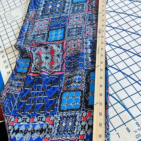 KUT FROM THE KLOTH GRETA JUMPSUIT SZ 6 HALTER TOP PLEATED SIDE POCKETS BLUE RED - Picture 12 of 13